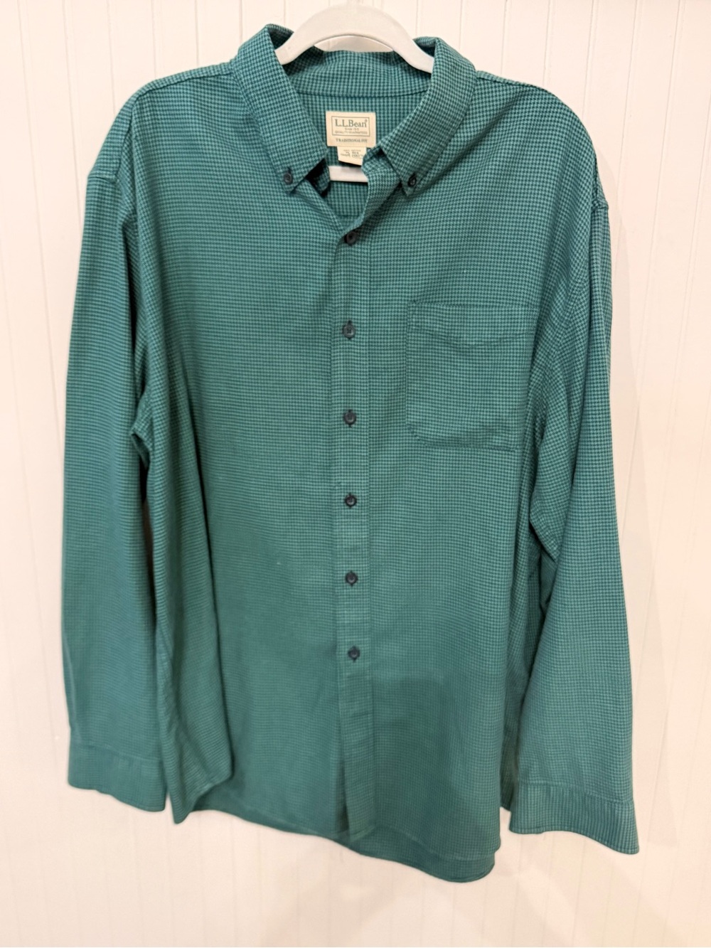 L.L. Bean Teal Button-Down Green Long-Sleeve Shirt Casual